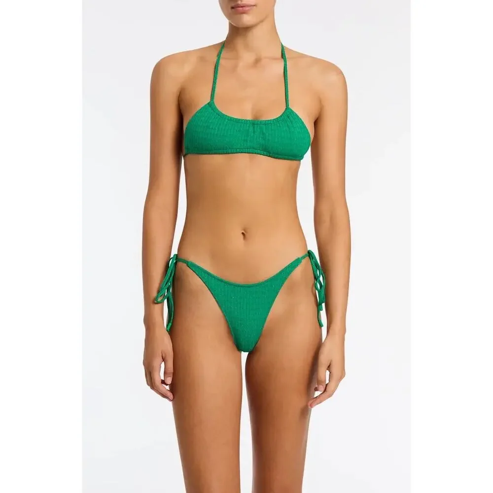 Triangl Swimwear Myrta Lita Green Sparkle Bikini Set Size XL
